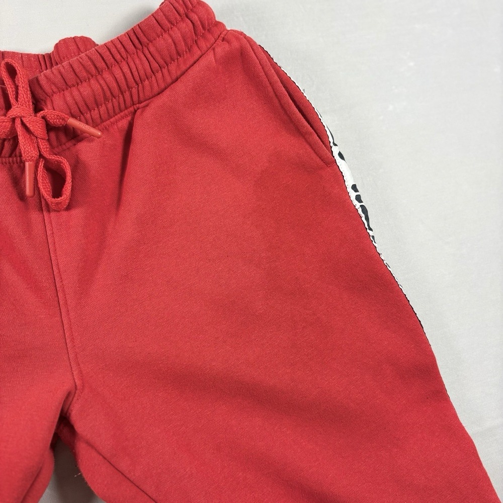 FILA Logo Tape Jogger Sweatpants Mens M Red Fleece Lined Athletic Side Stripe - Picture 5 of 12